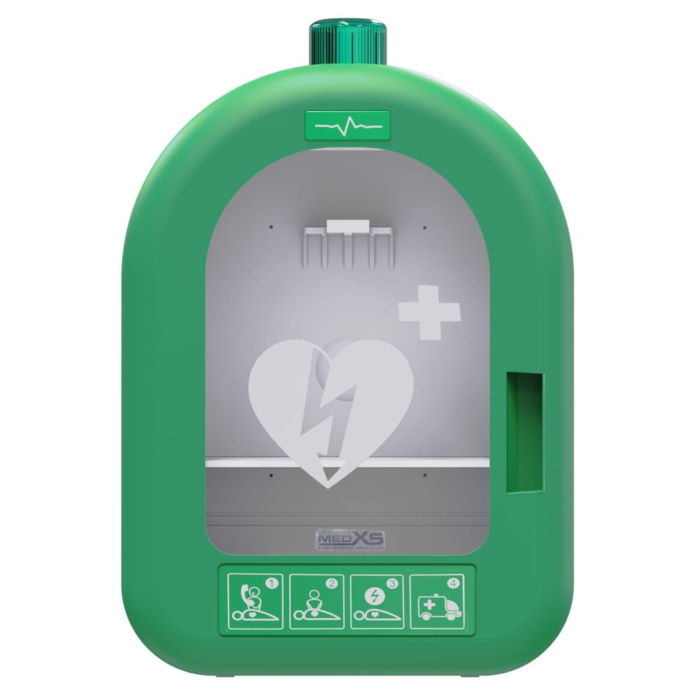 MedX5 Caja de pared interior de PVC AED universal con alarma acústica y óptica