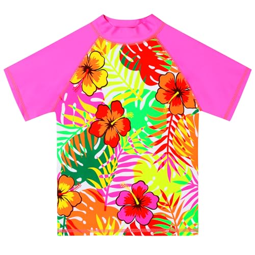 Image of TFJH E Girls Short Sleeve Swimsuit Two Piece Swimwear UPF 50+ UV 3-12 Years