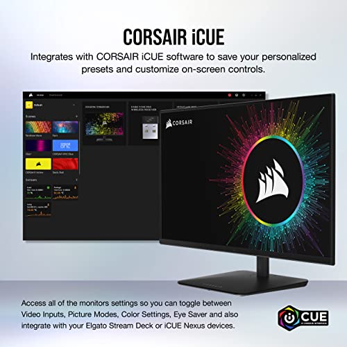 Image of Corsair XENEON 32UHD144-A Gaming Monitor - 32-Inch, IPS UHD (3840 x 2160), AMD FreeSync Premium Adaptive Sync, 144Hz Refresh Rate, 1ms, DisplayHDR600, HDMI 2.1, DisplayPort 1.4, USB-C 3.1 - Black