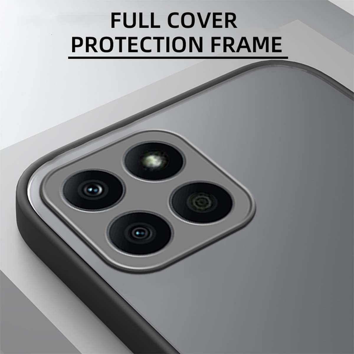 PEIYE Cover per Honor X6a, Custodia (Case) in Silicone TPU Morbido con Retro Trasparente Opaco Antiurto e Antiscivolo - Design Semplice, Pulsanti Colorati - Nero