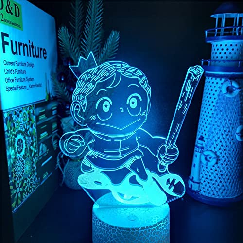 CLYARTPS-Ranking of Kings Bojji 3D Night Lights Ousama Ranking Colorful Visual Lamp Kids Desk Led De