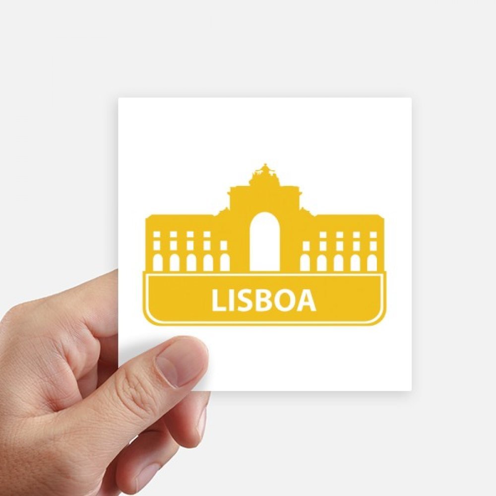 Autocollant carré Lisbonne 10cm imperméable pour décorer une valise et un ordinateur, lot de 8 stickers