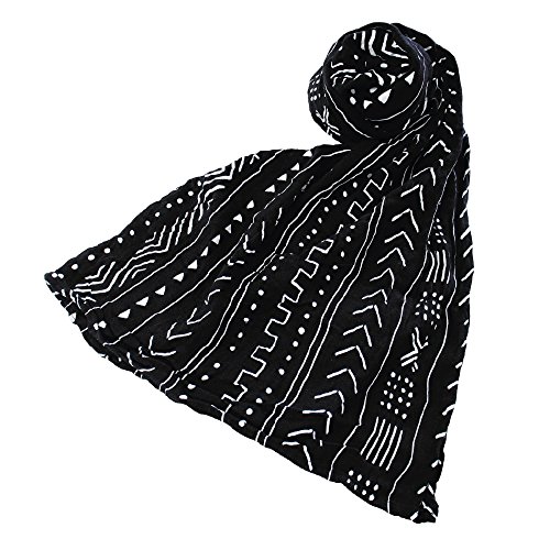 Image of Loulou Lollipop Muslin Swaddle Blanket - Black Mudcloth