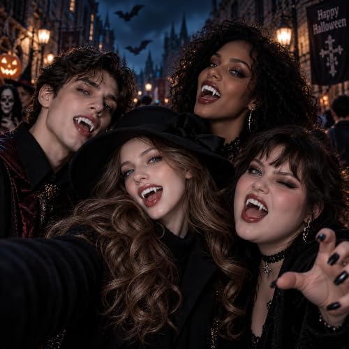 VOVEA Vampire Teeth Fangs, Easy Fit Vampire Fangs Halloween Cosplay Costume - image 4