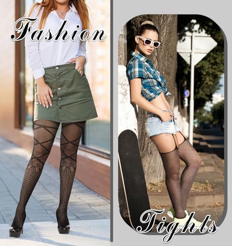 Image of Chalier Fishnet Stockings Lace Tights Thigh High Stockings for Women
