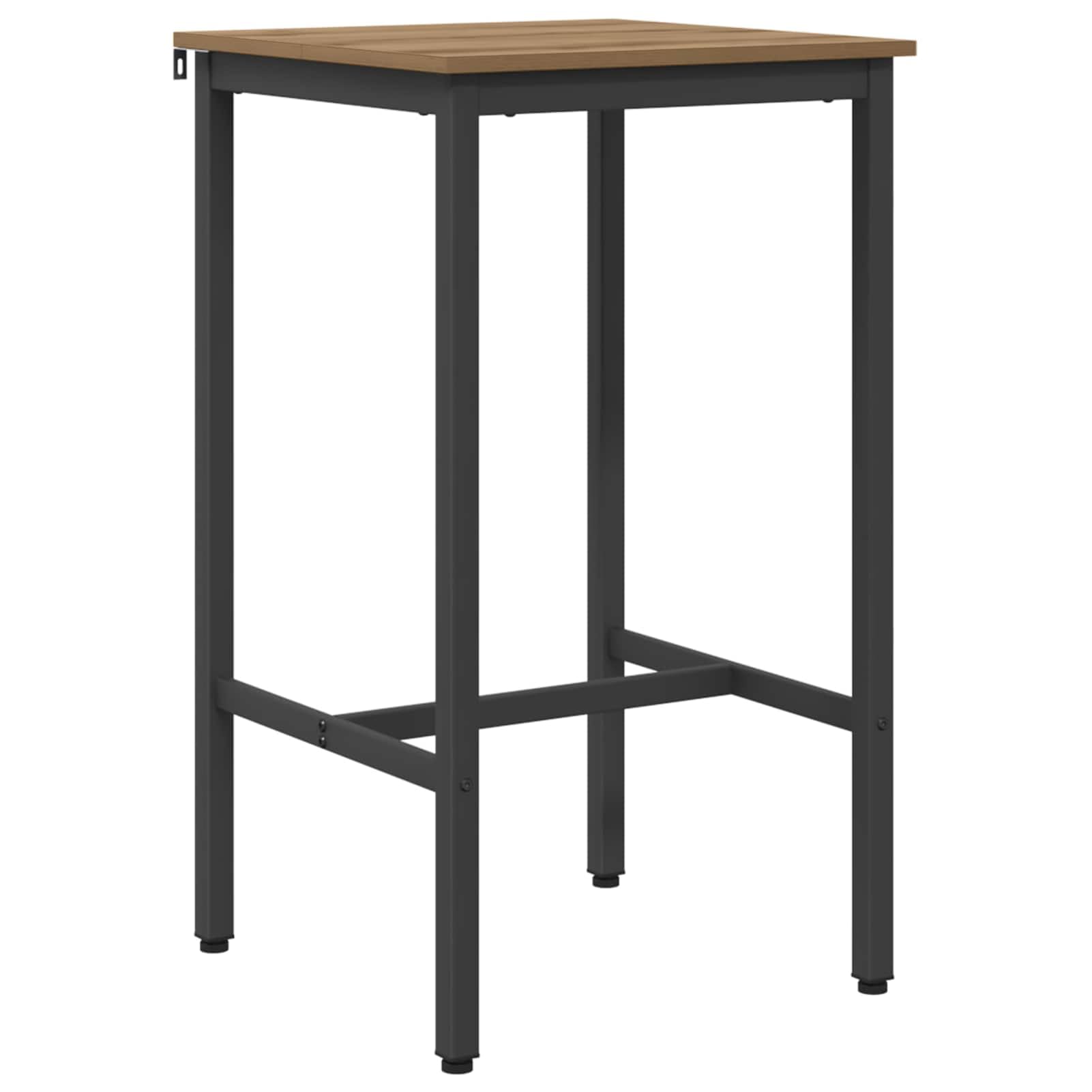 Anself Mesa de Bar 52x52x110 cm Tablero de Madera Roble Artisan con Estructura de Acero para Sala de Estar