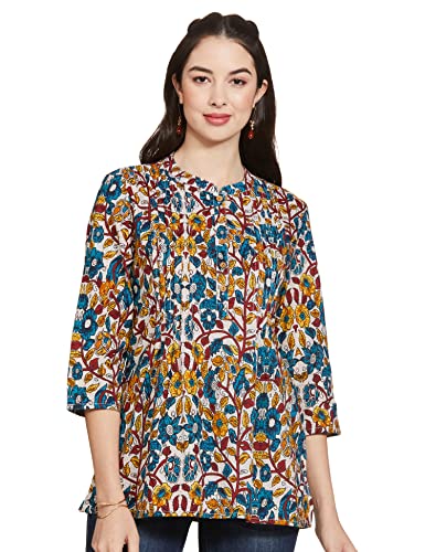 Image of Amazon Brand - Myx Women Cotton Regular Fit Casual Kurti (Available in Plus Sizes)