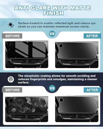 Image of CDEFG 2Pcs Matte Anti Glare for 2026 Chevy Silverado EV Screen Protector, Tempered Glass for 2024 2025 2026 Chevrolet Silverado EV Accessories (LT /RST /WT) 17.7 inch Navi & 11 inch Dash Screen Cover 9H