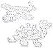 Hama - 8257 - Loisirs Créatifs - Sachet 2 Plaques pour Perles à Repasser Maxi - Dinosaure et Avion