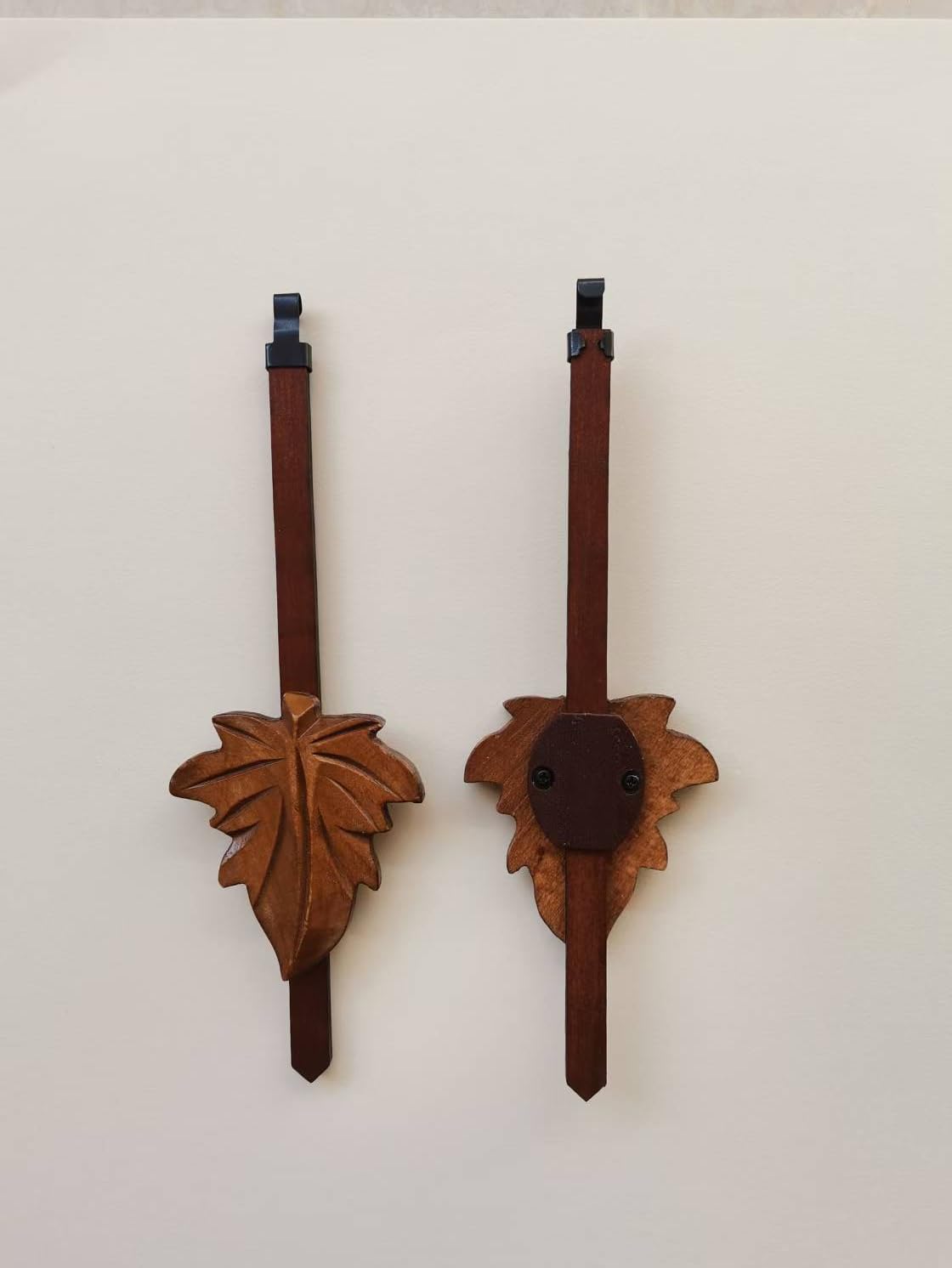 Reloj de cuco con péndulo de 6,35 cm, estilo hoja de arce, color marrón, 7 1/2 pulgadas de longitud