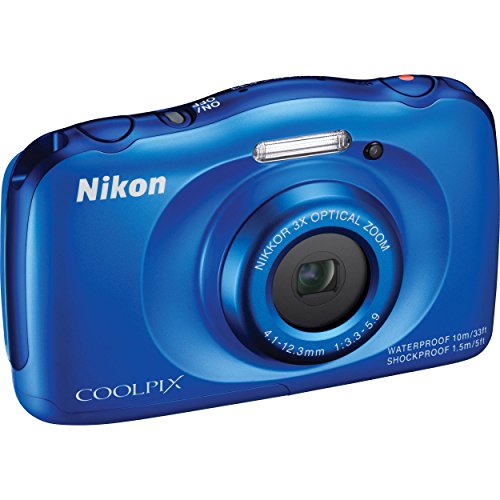 Nikon Coolpix S33 Fotocamera Digitale Compatta, 13,2 Megapixel, Zoom 3X, 3200 ISO, LCD 3', Full HD, Blu [Versione EU]