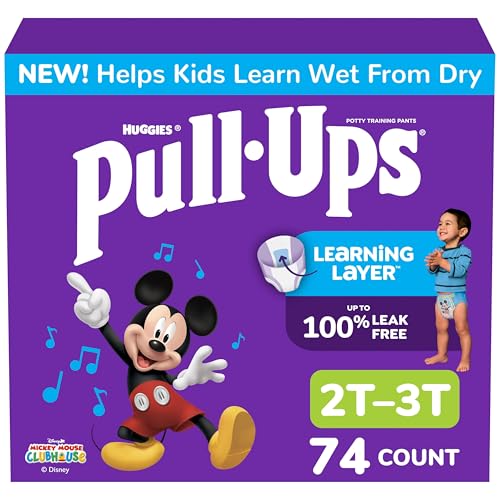 Image of Pull-Ups Boys' Potty Training Pants, Size 2T-3T Training Underwear (16-34 lbs), 74 Count