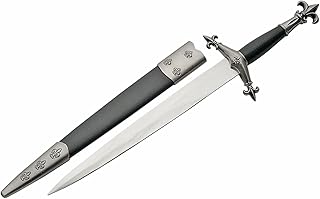 SZCO Supplies Fleur Medieval Dagger Sword, 9-Inch, Black