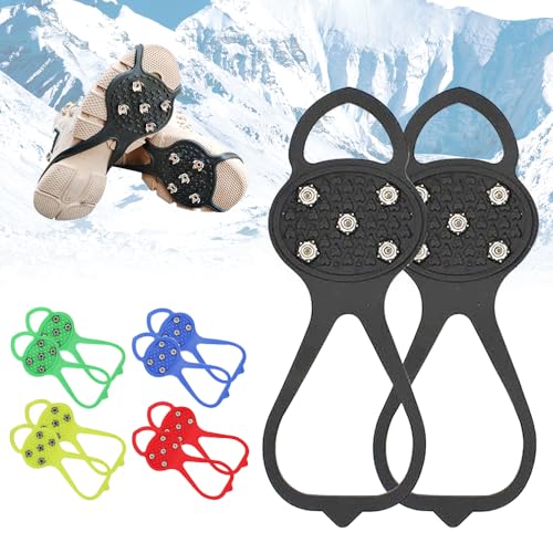 Universal Non-Slip Gripper Spikes, 2026 New Gripper Spikes Non Slip Shoe Spikes, Traction Cleats Ice Snow Grips, Anti Slip Rubber Grips for Hiking Mountaineering Walking (Black, Child)