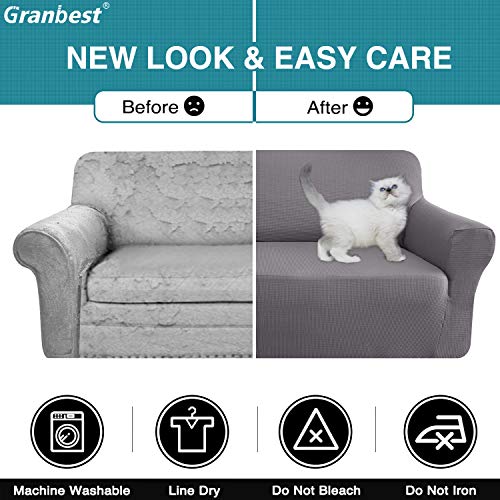 image for Granbest Stretch Loveseat Cover Couch Cover for 2 Cushion Couch Stylis