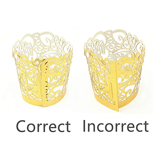 Sevend Candle Wraps, 50 Pieces Tea Light Wraps And Candles Holders For Weeding, Table, Gift, Outdoor (Gold) #TOP5