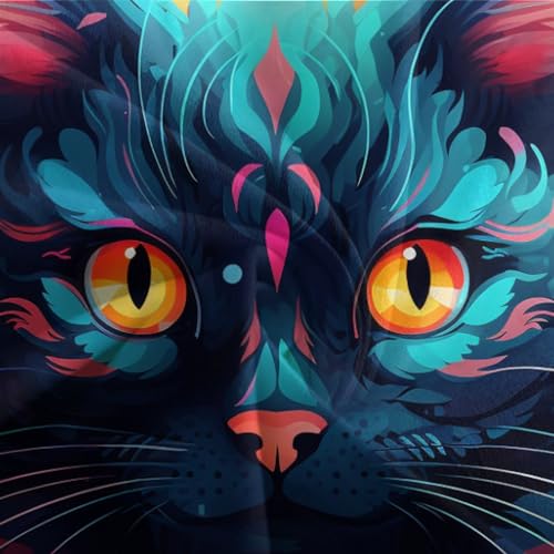 Parure de lit 3D imprimé chaton coloré en microfibre douce avec zip éco - 7