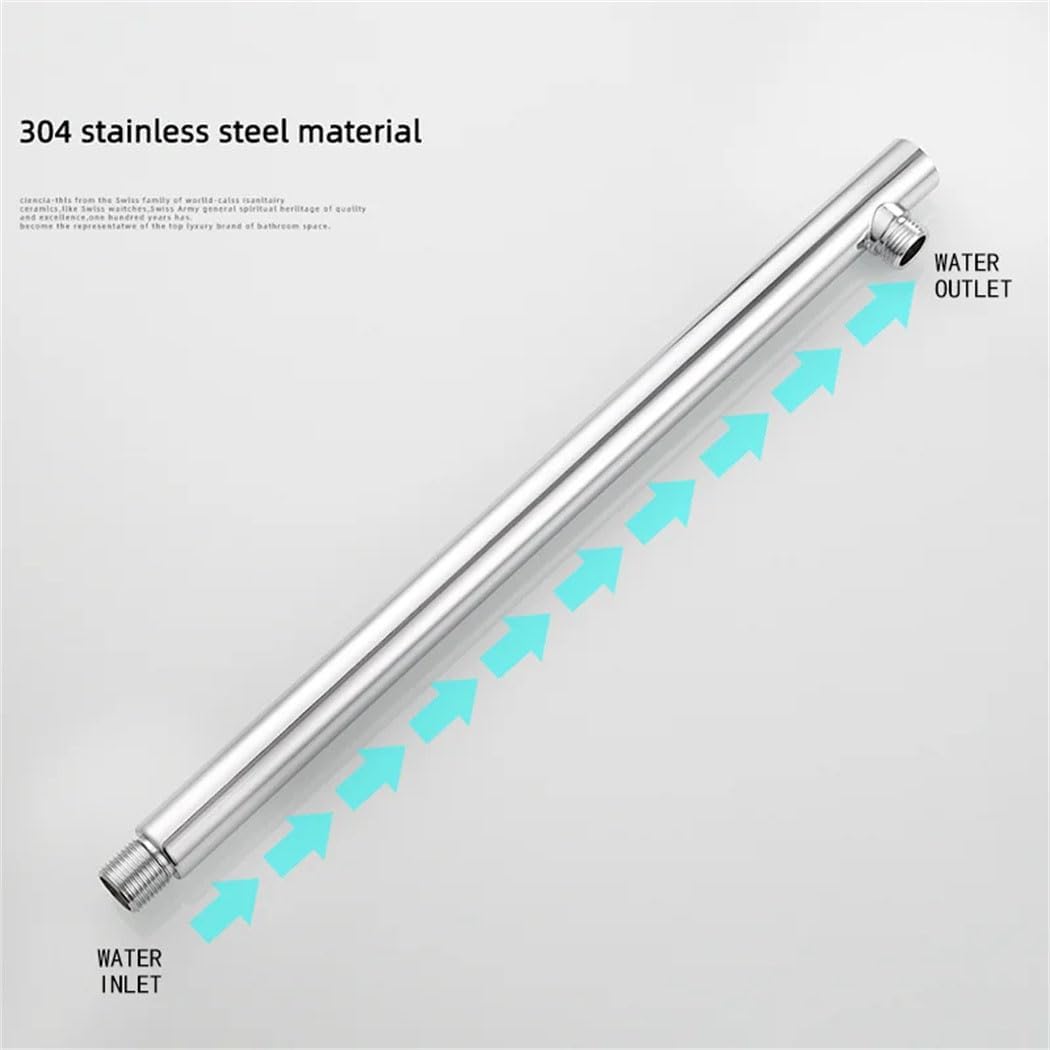 Generic Stainless Steel Chrome Shower Arm Bathroom Shower Holder Rod Round Shower Head Fixed Bathroom Hardware Accessories, Brushed Gold D