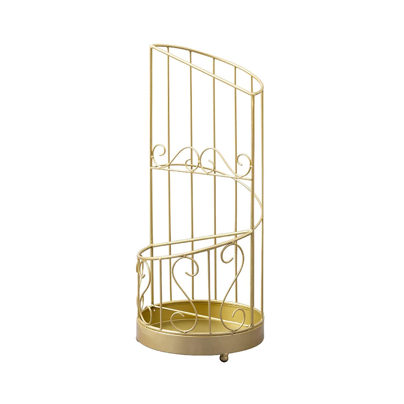 Porte-parapluies en fer forgé doré pour un intérieur chaleureux
