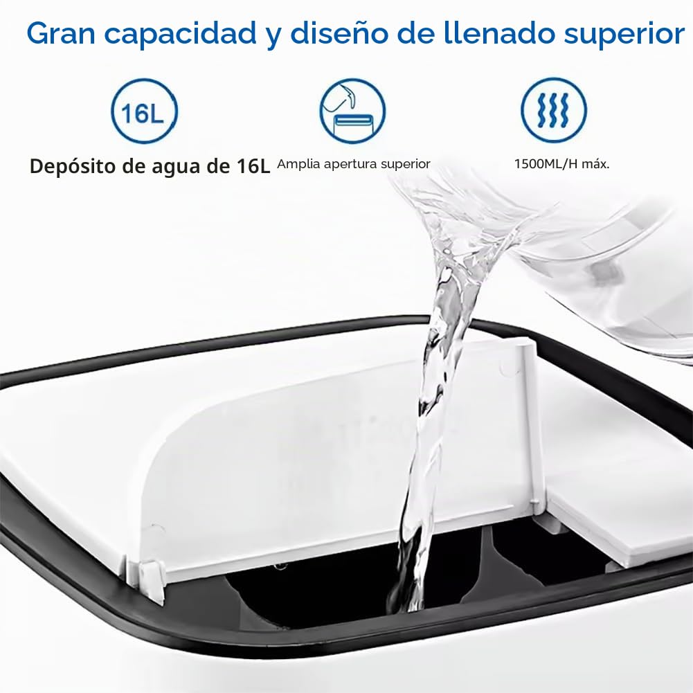 Humidificador Industrial, humidificador Grande Comercial de 16 l, humidificador para Toda la casa con Control Remoto y Temporizador, atomizadores de 3 núcleos, Humedad Personalizada, para área
