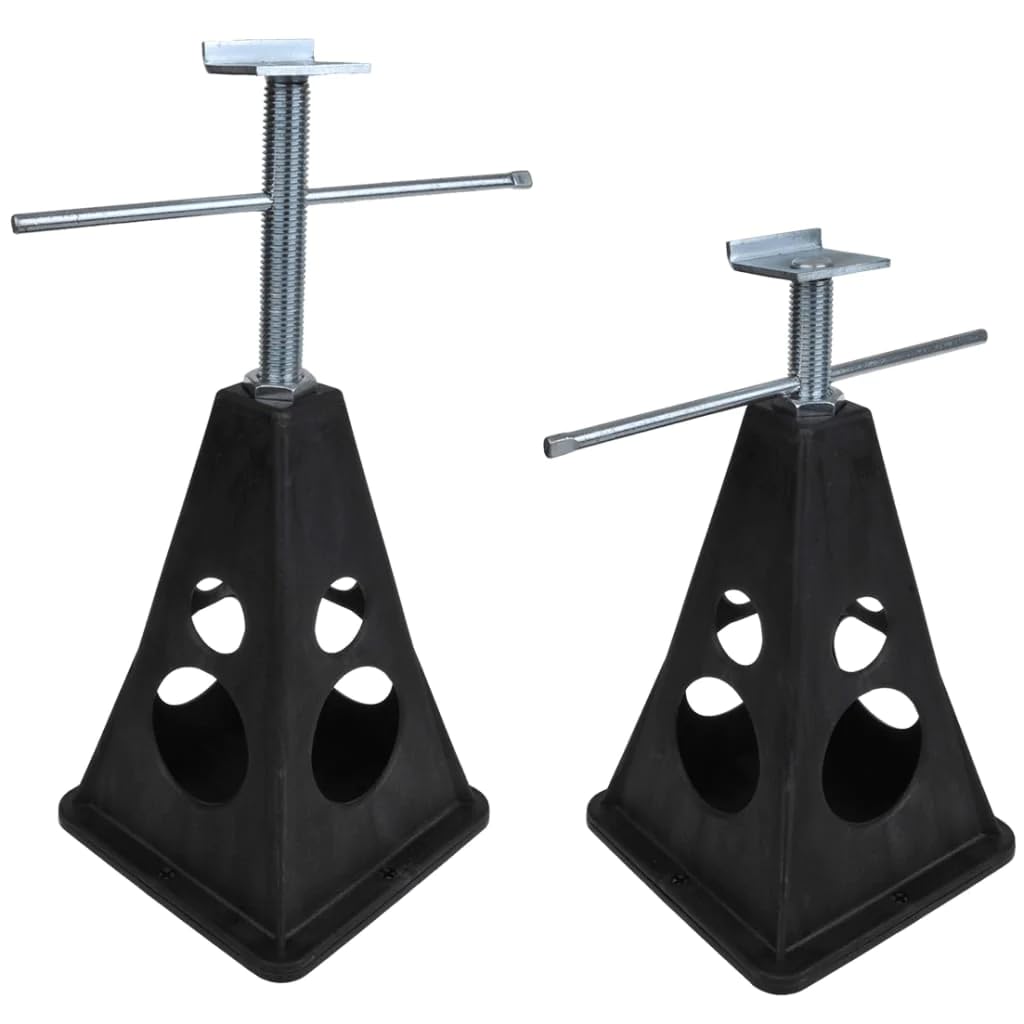 ProPlus Set of 4 Stützböcke 300–420 mm – Für Wohnwagen und Anhänger – Höhenverstellbare Stützen, max. – Schwarz