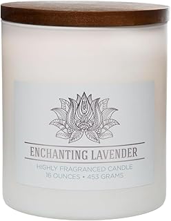 Carolina Enchanting Lavender Scented Candle, 16 oz Wellness Relaxing Aromatherapy Candle, 2 Wick White Jar Soy Blend Wax, Candles for Home, 60H Burn - Made in The USA