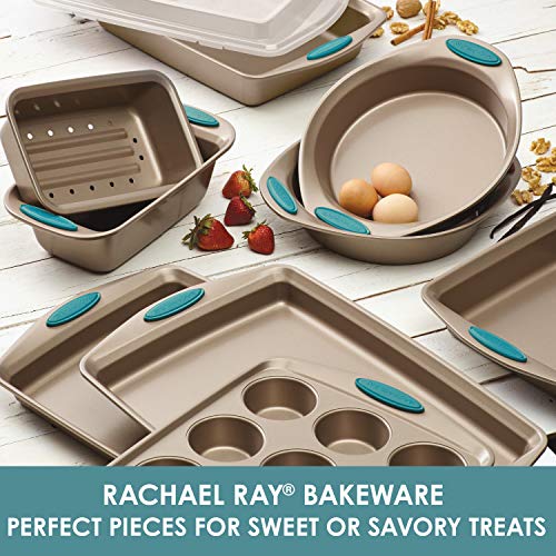 image for Rachael Ray Cucina Nonstick Baking Pan / Cake Pan With Lid and Grips, 