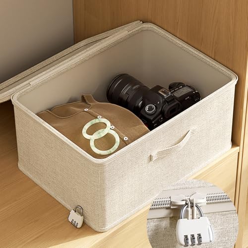Boîte de rangement avec serrure conteneur pliable empilable lavable - 7