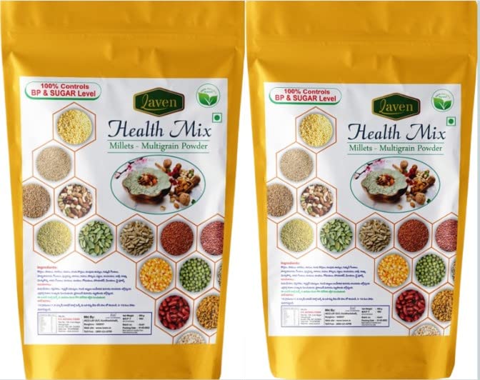 Laven Health Mix Pack of 2 500gr ( 1 kg ), Millets Multigrain Powder