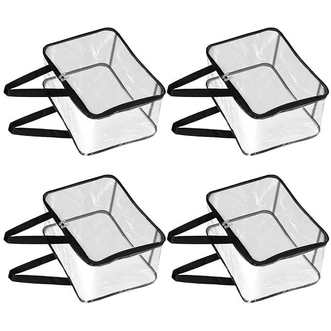 Image of Multipurpose Transparent Storage Bag for Clothes PVC Packing Organizer For Sarees Clothes - 40x32x22 CM (Pack Of 4)