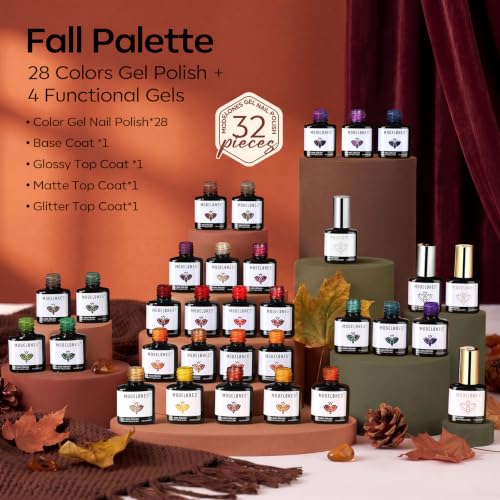 Image of modelones Gel Nail Polish Set Color Changing 28 Colors Primer Top Base Coat
