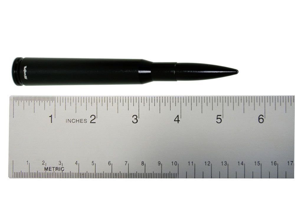 VMS RACING 50 Cal Caliber BLACK BULLET ANTENNA Heavy Gauge Billet Aluminum Short Compatible with HARLEY DAVIDSON Touring Models with TOUR PAK