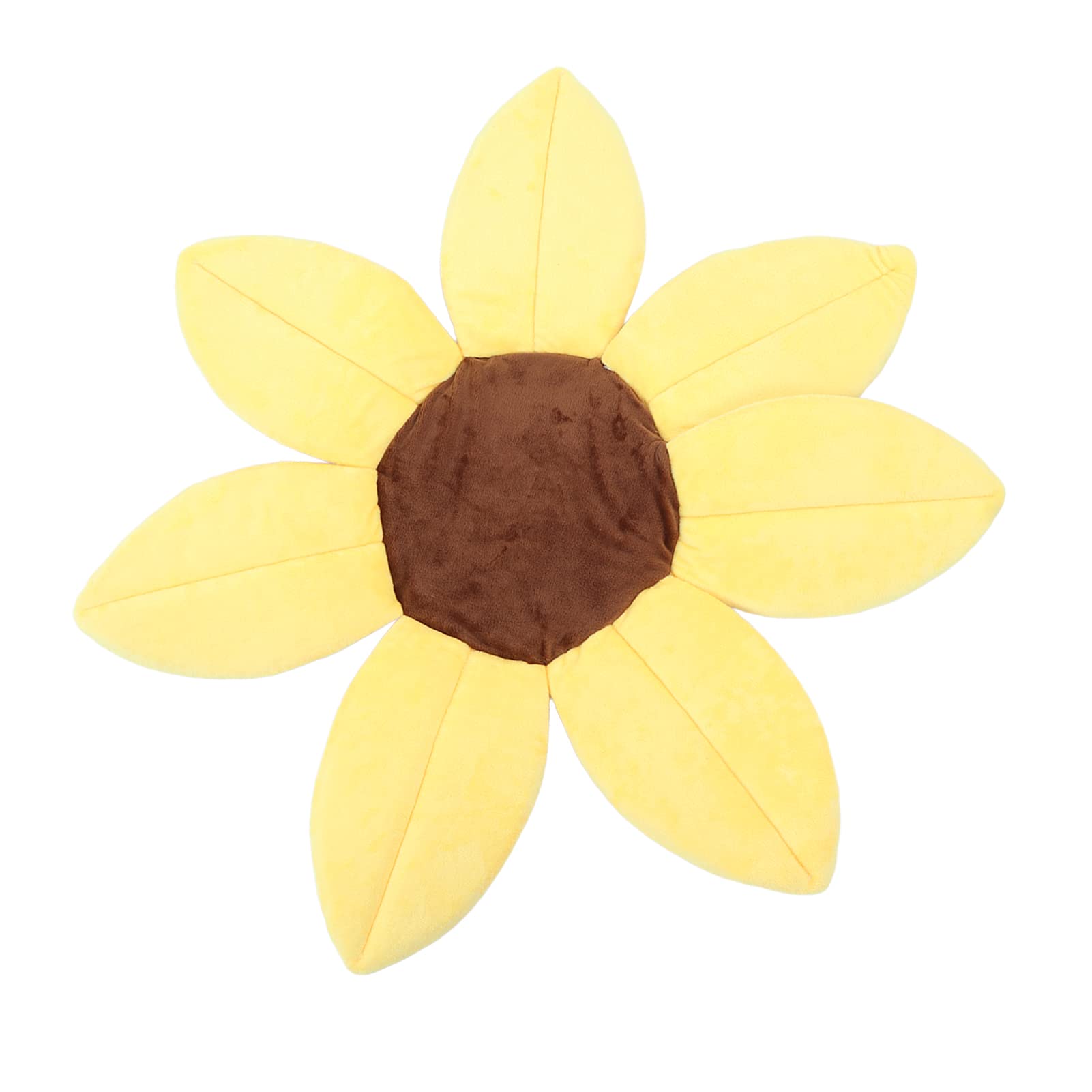 AMONIDA Badeblumen, Baby-Badepad in Sonnenblumenform, Gelb, Plüsch und Schwamm, Kopf- und Nackenstütze während des Badens, sicheres und bequemes Baden für Babys und Kleinkinder