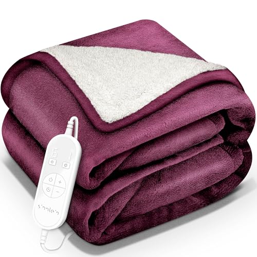 sinnlein Couverture électrique 200 x 180 cm avec arrêt automatique | 9 niveaux de chauffage, minuteur, chauffage rapide, pour canapé, lit