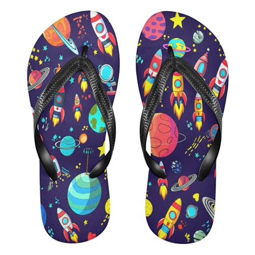 Nander Space Planet Sandal Flip Flops of Men's & Women's,Beach Slippers Flip Flops Shower Shoes