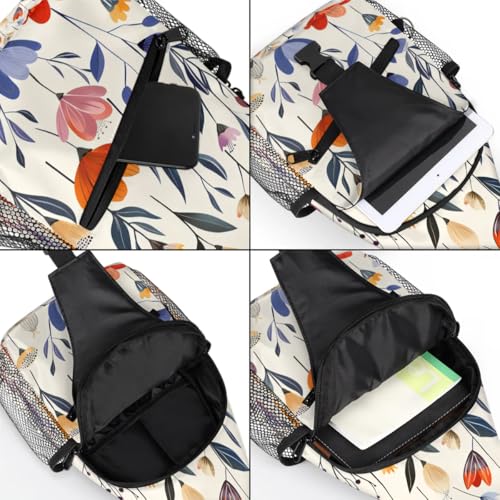 Bolso tipo sling unisex con diseño floral para viajes y senderismo miniatura 5