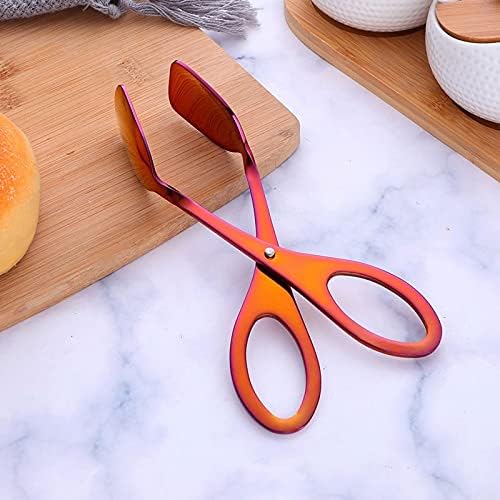 Bag Clips 1 PCS Stainless Steel Gold Food Clip Kitchen Utensils Buffet Bread Pizza Barbecue Cake Pastry Clip Tongs Home Kitchen Supplies (Color : A) (B)