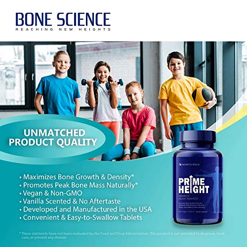 Prime Height Advanced Height Growth Maximizer Pills Supplements Healthy Height Increase&Bone Strength – Best Grow Taller Supplement for Kids, Teens & Adults – Growth Height Pills – 120 Vegan Tablets - Image 6