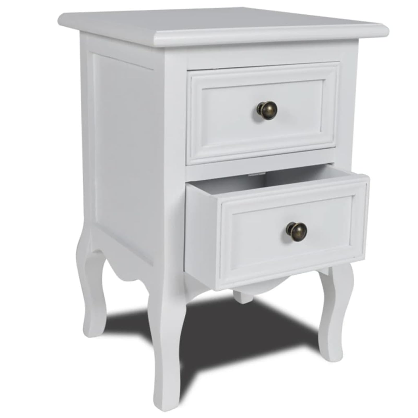 Table d'appoint avec tiroir blanc en MDF pour harmoniser votre chambre ou salon