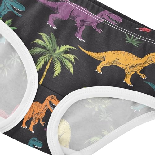 Wusikd Dinosaurs Girls' Underwear Cotton Colors Leaves Girls Briefs Soft Toddler Underwear 2T4