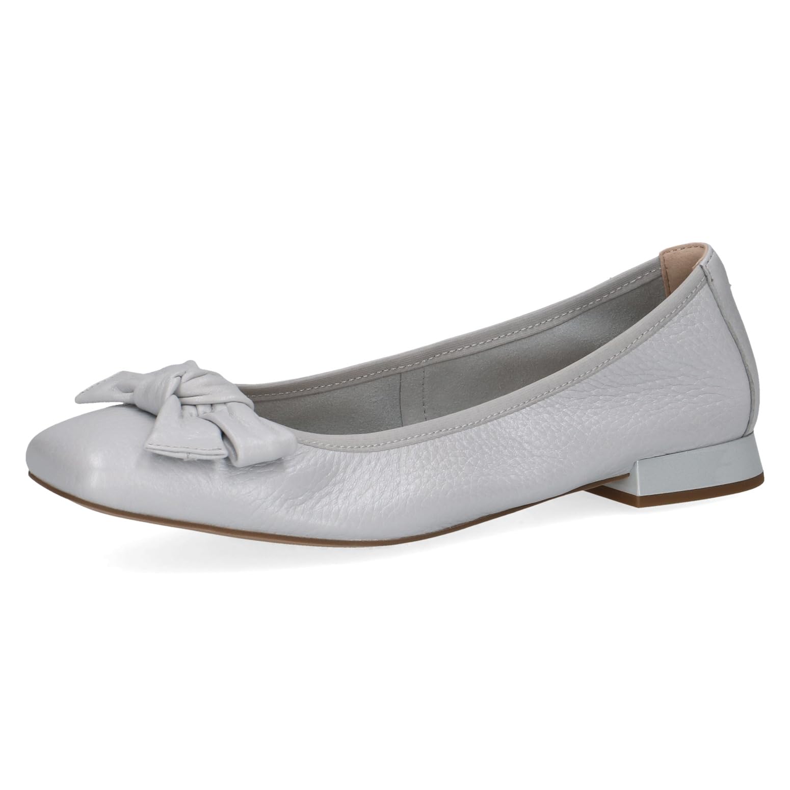 CAPRICE Women Ballet Flats Leather with Block Heel, Purple (Lt.Blue Pe.Dee), 4 UK