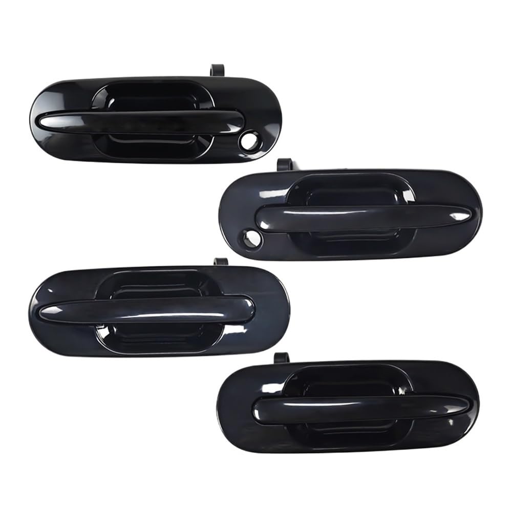 BIKKJBK Car Vehicle Door Handle 4Pcs Exterior Door Handle Front & Rear Outside Outer Kit for CR-V for CRV 1997-2001 Left & Right Black