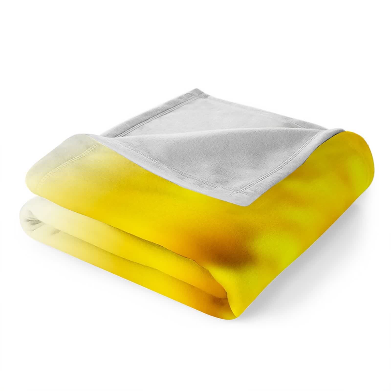 Daesar Natale Coperte Pile Fantasia, Coperte Flanella Matrimoniali/Singolo Divano/Letto Giallo Motivo Girasoli Tema Piante Coperta Calda Invernale, 180x240cm