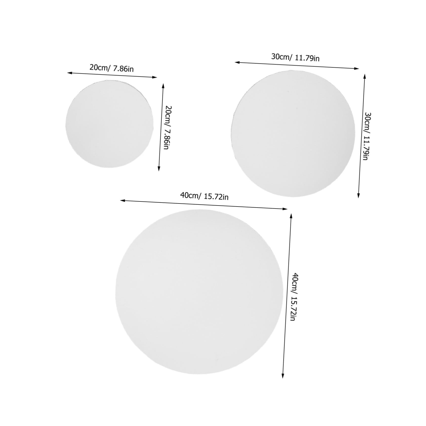 Angoily 3pièces Lot de Toiles Rondes Entoilées Coton Vierge pour Peinture à Huile et Dessin Artistique
