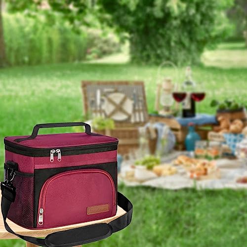 Image of ExtraCharm Insulated Lunch Bag for Women /Men - Reusable Lunch Box for Office Picnic Hiking Beach - Leakproof Cooler Tote Bag Organizer with Adjustable Shoulder Strap for Adults