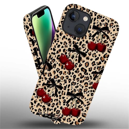 Coque iPhone 13 léopard cerise silicone rigide antichoc esthétique