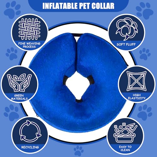 Aufblasbare Halskrause Hund, Katze Einstellbarer weich Halskrause, Schutzkragen Hund, Verstellbarer Schnalle, Leckschutz Schutzkragen, Haustier Elisabethanischer für Sicht Nicht Blockiert, S