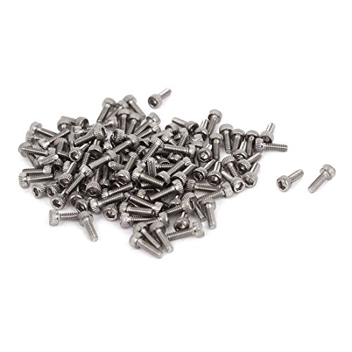 sourcing map Pas 0,35 mm M1,6 x 5 mm en acier inoxydable à tête hexagonale 100pcs