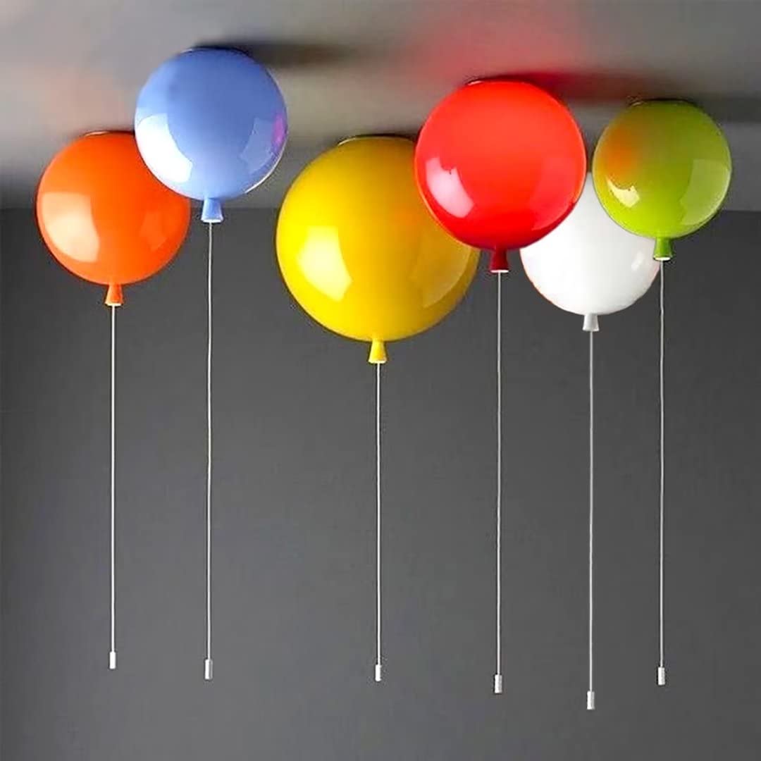 Kreatywna lampa sufitowa balonowa, kolorowy żyrandol do pokoju dziecięcego, dekoracja sufitowa do sypialni, przedszkola, przełącznik linowy