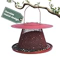 Perky-Pet Red Cardinal Wild Bird Feeder - 2.5 lb Seed Capacity, Holds Up to 15 Birds Simultaneously, Metal Hanging Feeder for Outdoors, Collapsible Mesh Design, Built-In Hook & Circular Tray, C00322